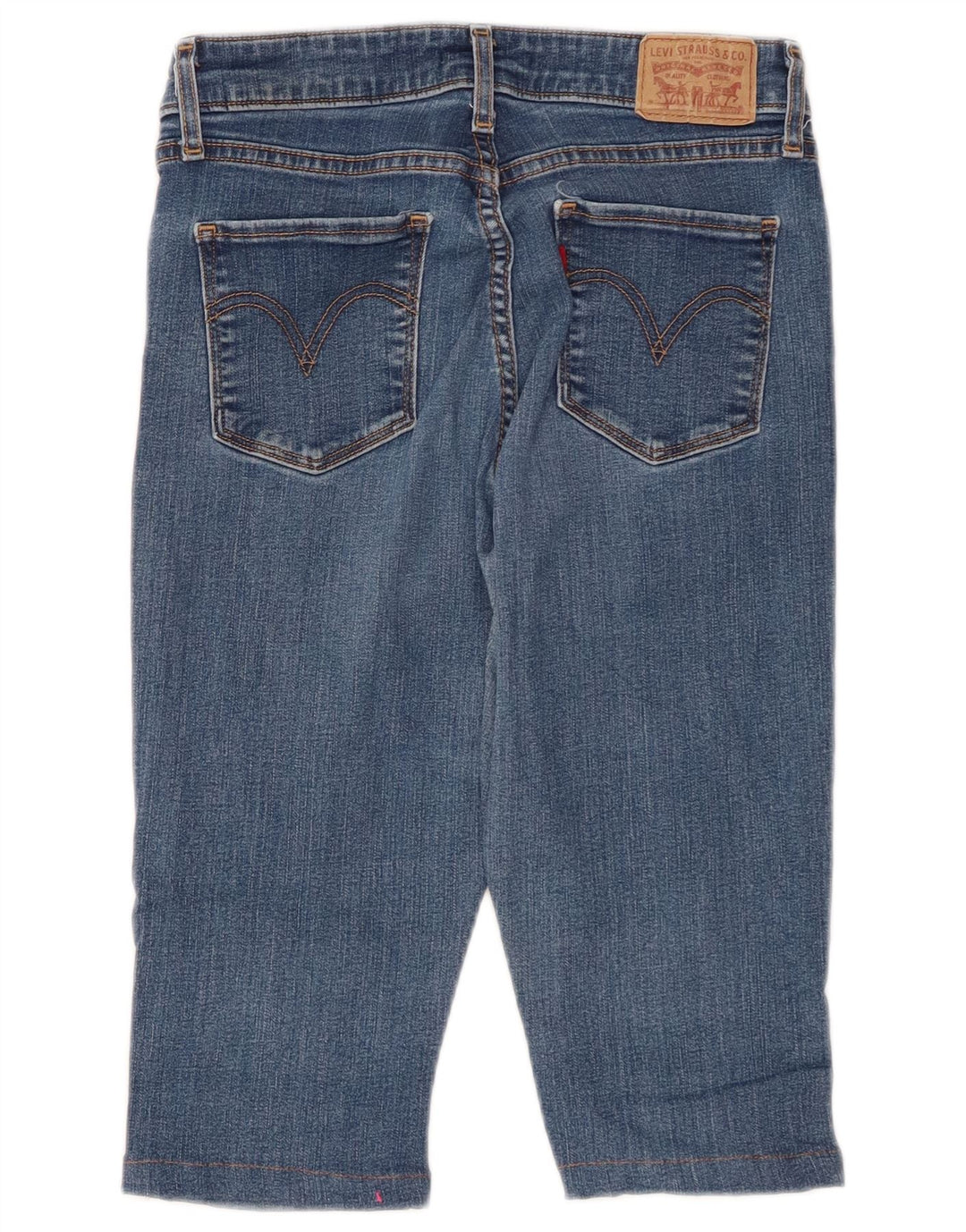 LEVI'S Jeans capri ajustados clásicos de talle medio para mujer US 6 Medium W26 L14 Azul