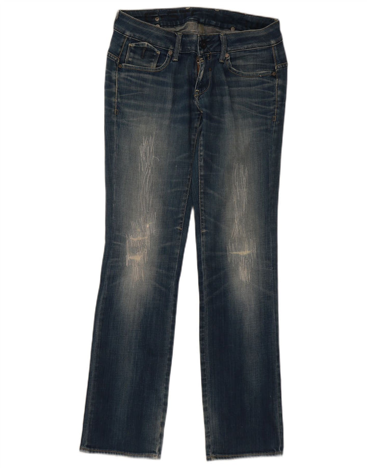 Vaqueros rectos desgastados para mujer G-Star W28 L32 Algodón azul