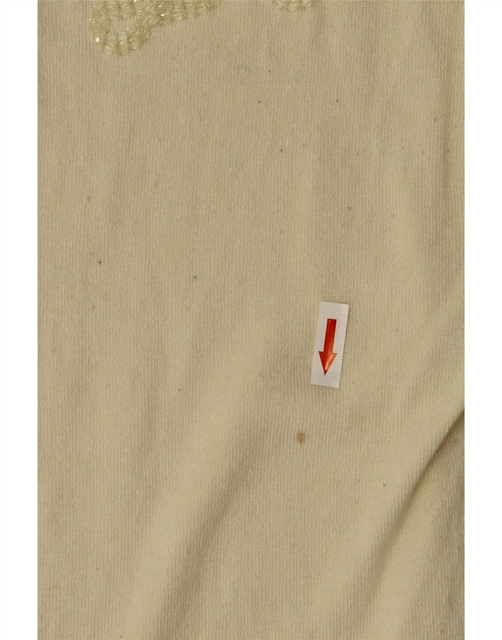 Liu Jo Suéter tipo cárdigan extragrande para mujer UK 10 Small Off White Viscosa