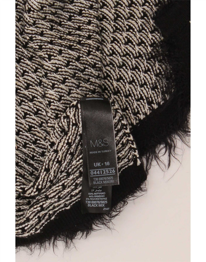 Marks & Spencer Suéter tipo cárdigan extragrande para mujer UK 46 Grande Negro