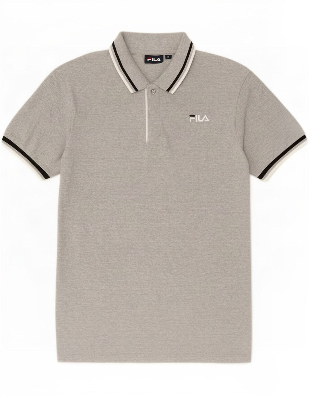 Polo Fila Hombre De Algodón A Rayas Gris Medio