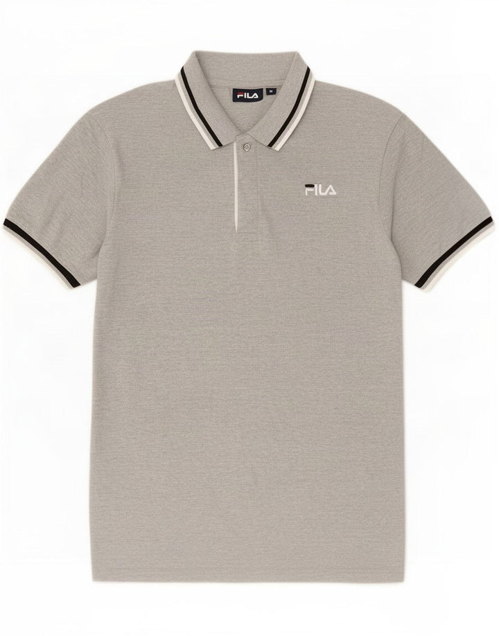 Polo Fila Hombre De Algodón A Rayas Gris Medio
