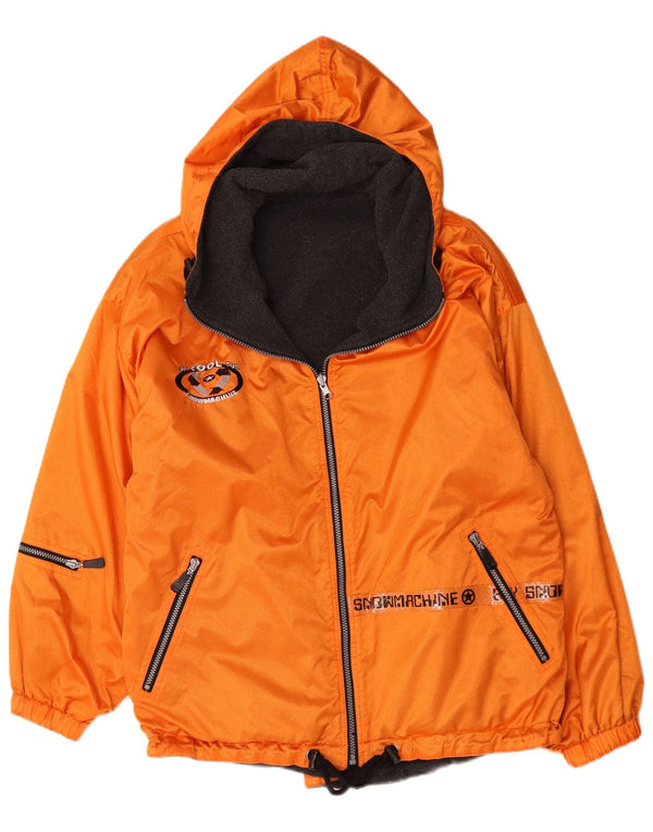 Chaqueta de esquí reversible con capucha para niños vintage 15-16 años Nylon naranja