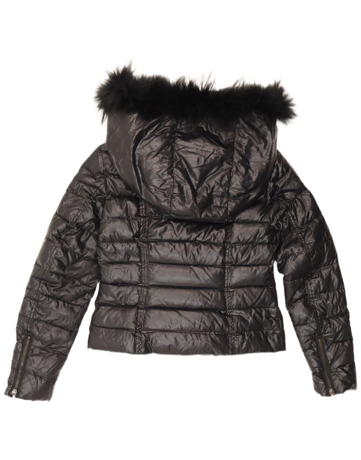 Chaqueta acolchada con capucha Roccobarocco Mujer IT 44 Poliéster negro mediano