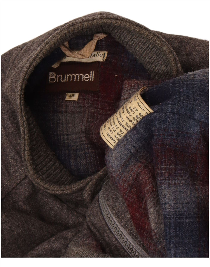 Brummell Chaqueta bomber bomber para hombre IT 48 Lana gris medio