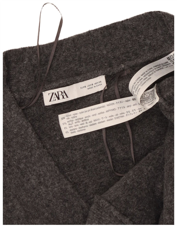 Zara Mujer Suéter Cárdigan Extragrande UK 10 Small Nylon Gris