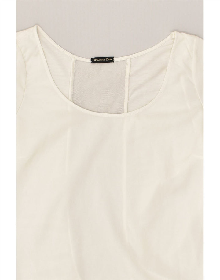 MASSIMO DUTTI Womens T-Shirt Top UK 10 Small White | Vintage Massimo Dutti | Thrift | Second-Hand Massimo Dutti | Used Clothing | Messina Hembry 