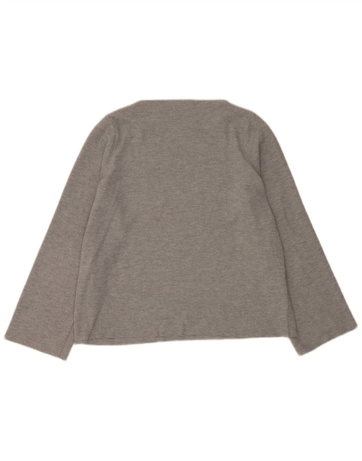Zara Mujer Trafaluc Top Extragrande Manga Larga UK 10 Small Gris Poliéster