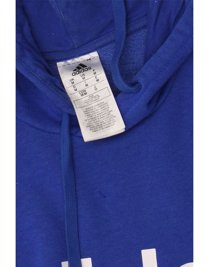 Adidas Hombre Sudadera Con Capucha Gráfica Jersey De Algodón Azul Medio
