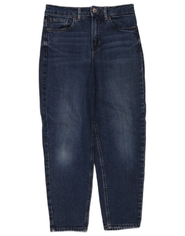 Marks & Spencer Vaqueros Mom de Cintura Alta para Mujer UK 8 Small W28 L26 Azul