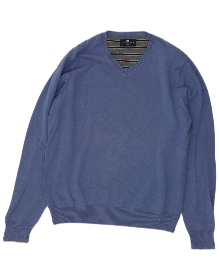 Marks & Spencer Jersey con Cuello en V Azul Harbor para Hombre Algodón Azul Medio