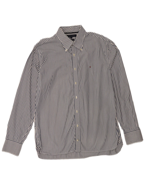 Camisa Tommy Hilfiger para hombre grande de algodón a rayas azul marino