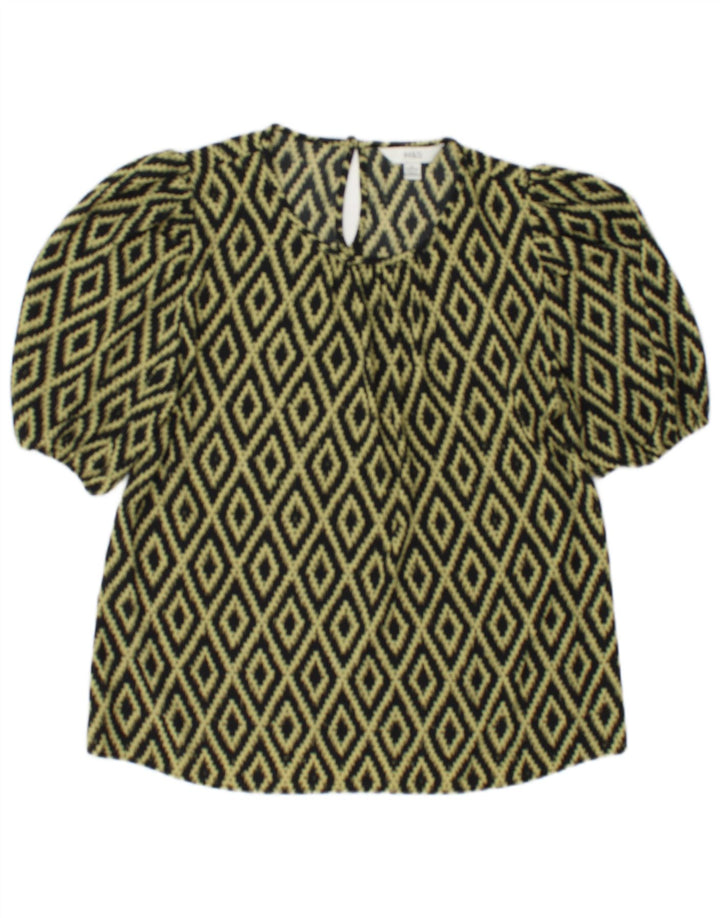 Marks & Spencer Blusa para mujer Top UK 10 Small Black Argyle/Diamond