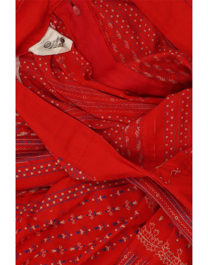 C&A Falda Plisada Acampanada para Mujer W34 Grande Algodón Rojo