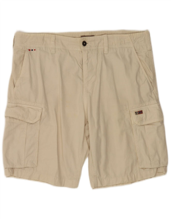 Napapijri Shorts Cargo Hombre W33 Algodón Beige Medio