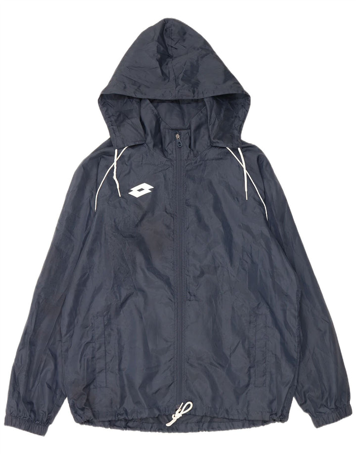 Lotto Chaqueta impermeable con capucha para hombre UK 40 Large Poliéster azul marino