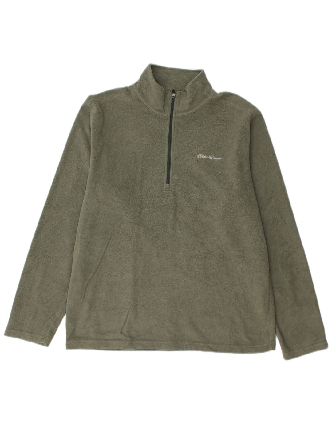 Eddie Bauer Jersey de forro polar con cuello y cremallera para hombre Poliéster caqui mediano