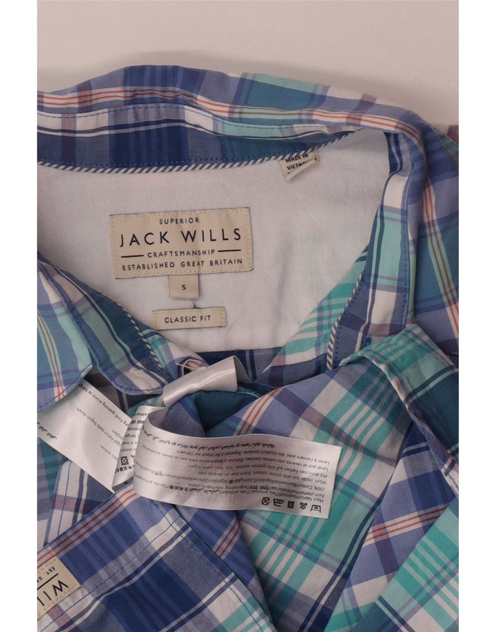 Camisa Jack Wills Hombre Classic Fit Algodón A Cuadros Azul Pequeño