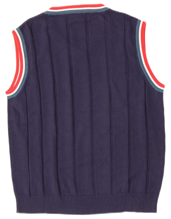 Fila Mens Vest Tank Top Large Azul Marino Colorblock Algodón