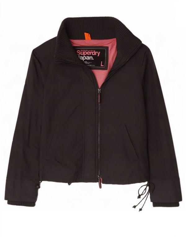 Chaqueta impermeable Superdry para mujer UK 46 Large Nylon negro