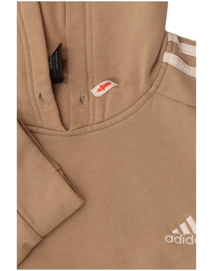 Adidas Hombre Sudadera Con Capucha Jumper Algodón Beige Medio