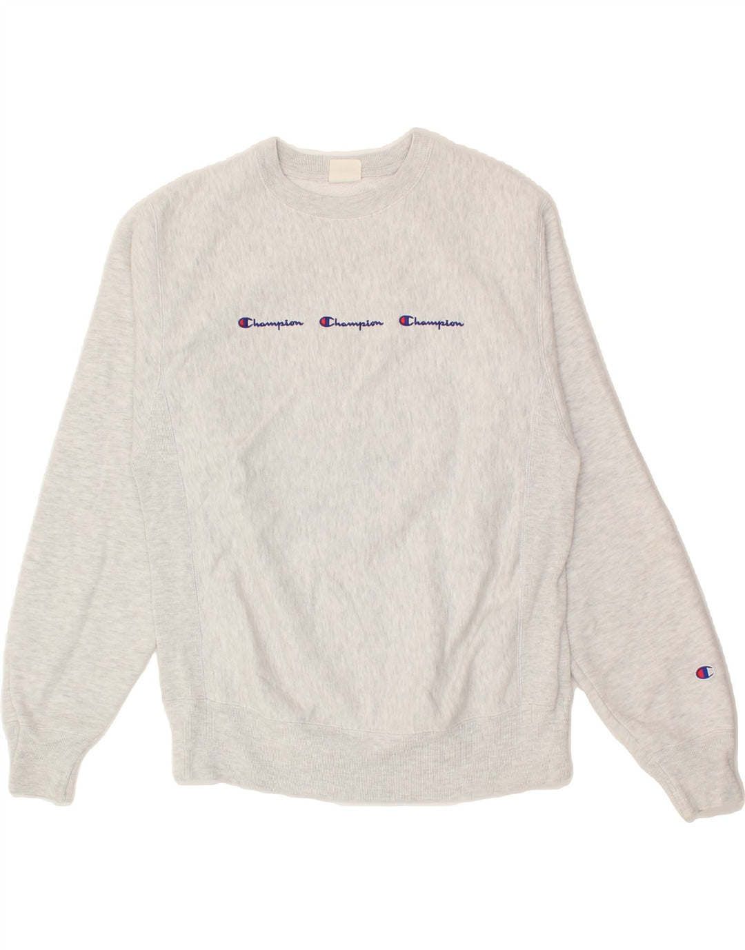 CHAMPION Mens Graphic Sweatshirt Jumper Small Grey Cotton Vintage Champion and Second-Hand Champion from Messina Hembry 