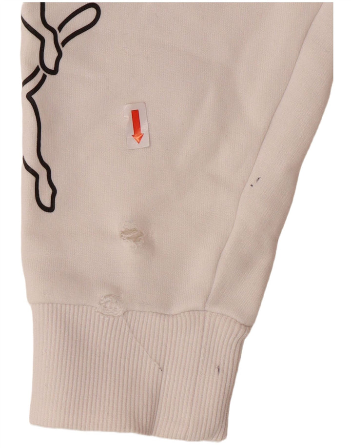 PUMA Jersey con capucha y gráfico extragrande para mujer UK 10 Small White Cotton