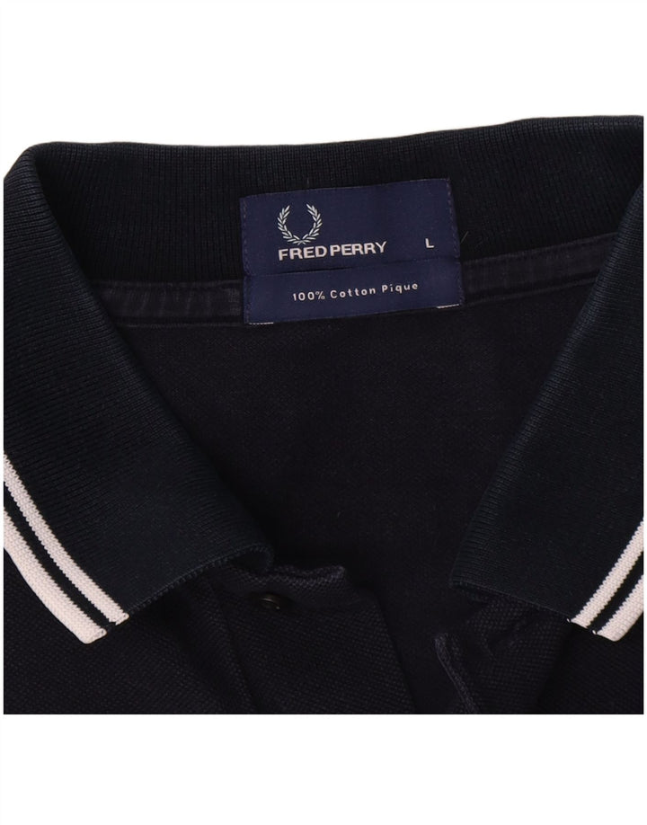 Fred Perry Polo Para Hombre Grande Azul Marino Algodón