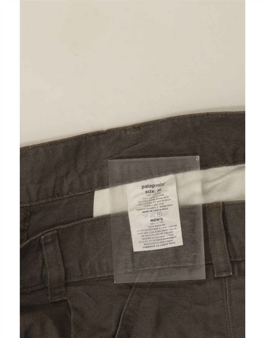 Pantalón Corto Chino Patagonia Hombre W30 Algodón Gris Medio