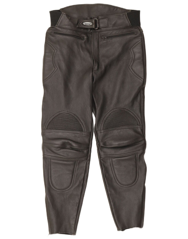 Scott Pantalones Moto Racer de Cuero para Mujer UK 16 Large W34 L27 Black Biker