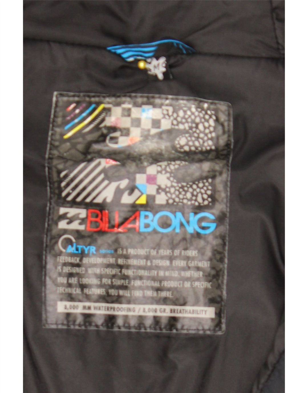 Billabong Chaqueta Cortavientos Gráfica para Hombre UK 38 Azul Medio Geométrico