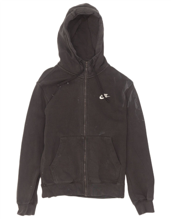 Nike - Sudadera con capucha y cremallera para hombre, talla pequeña, algodón negro