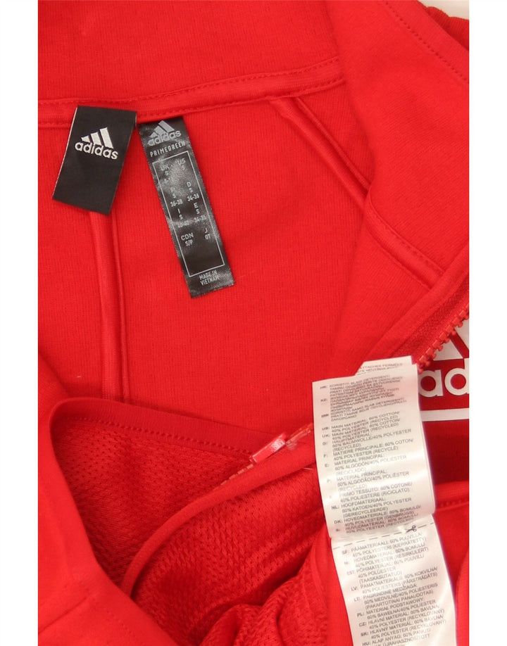 ADIDAS Chaqueta de chándal extragrande para mujer UK 8/10 Small Red Cotton