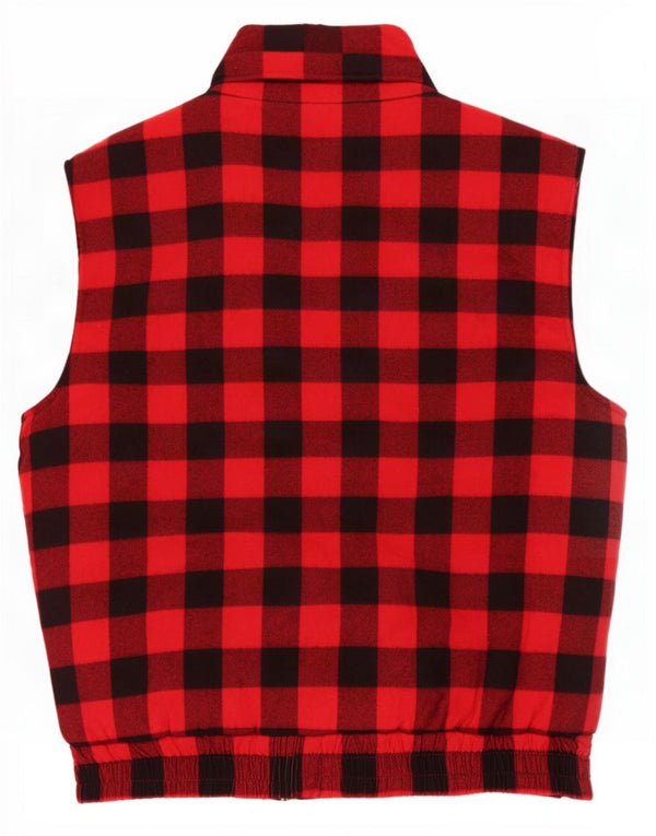 Vintage Hombres Gilet Reino Unido 42 XL Rojo Check