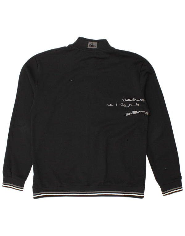 Quiksilver Chaqueta superior de chándal gráfico para mujer UK 46 Grande Algodón negro