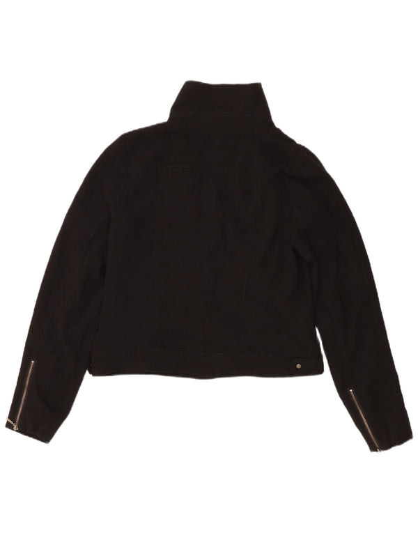 Chaqueta motera corta para mujer Oasis UK 40 Mediana Poliéster negro