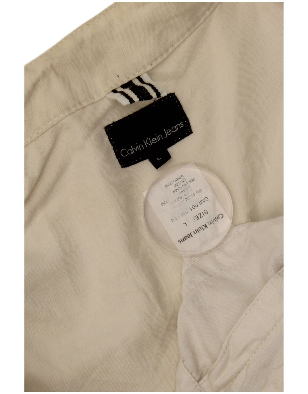 Calvin Klein Jeans Chaqueta utilitaria para mujer Reino Unido 46 Grande Algodón blanco roto