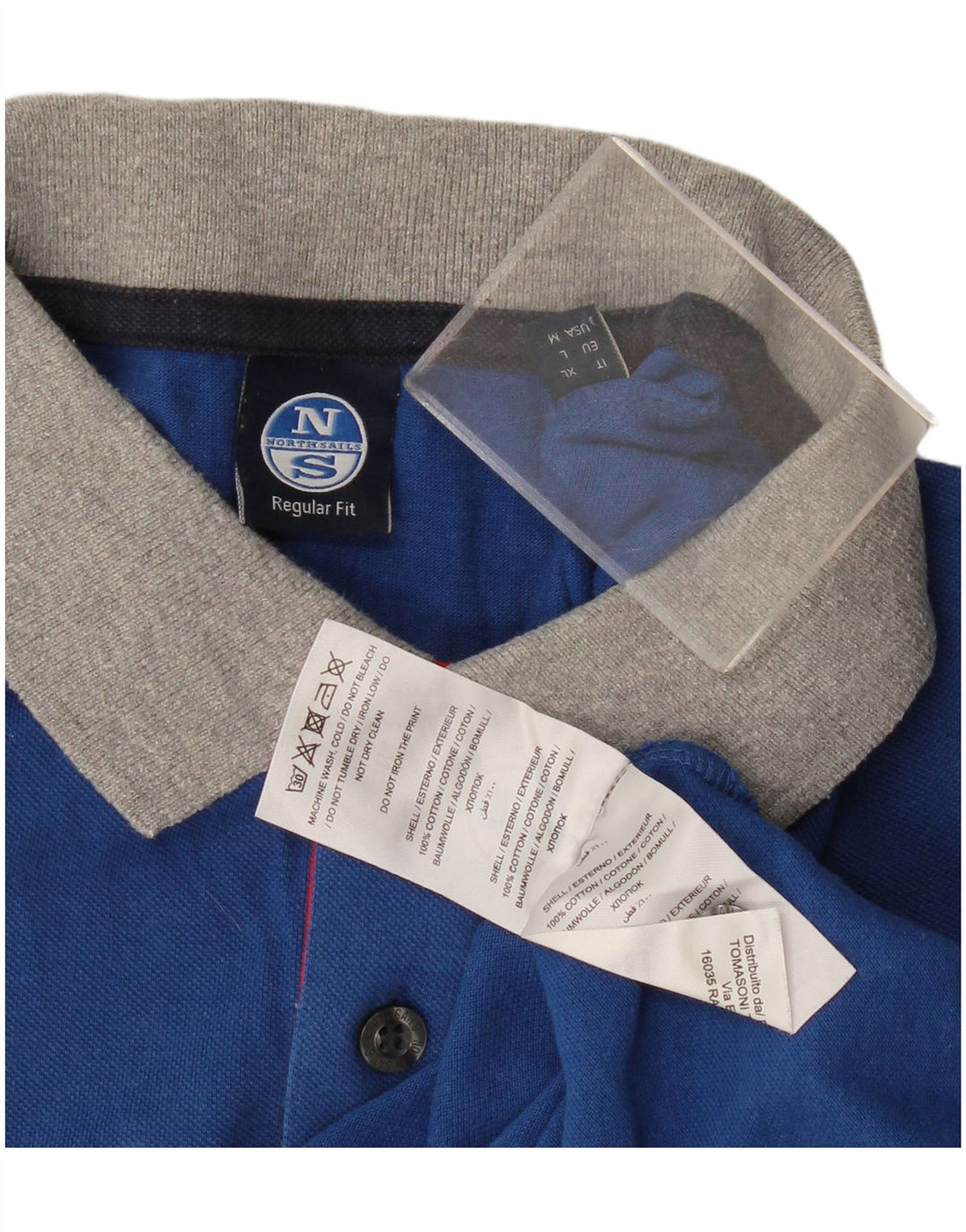 Polo North Sails Hombre Regular Fit Algodón Color Block Azul Marino Medio