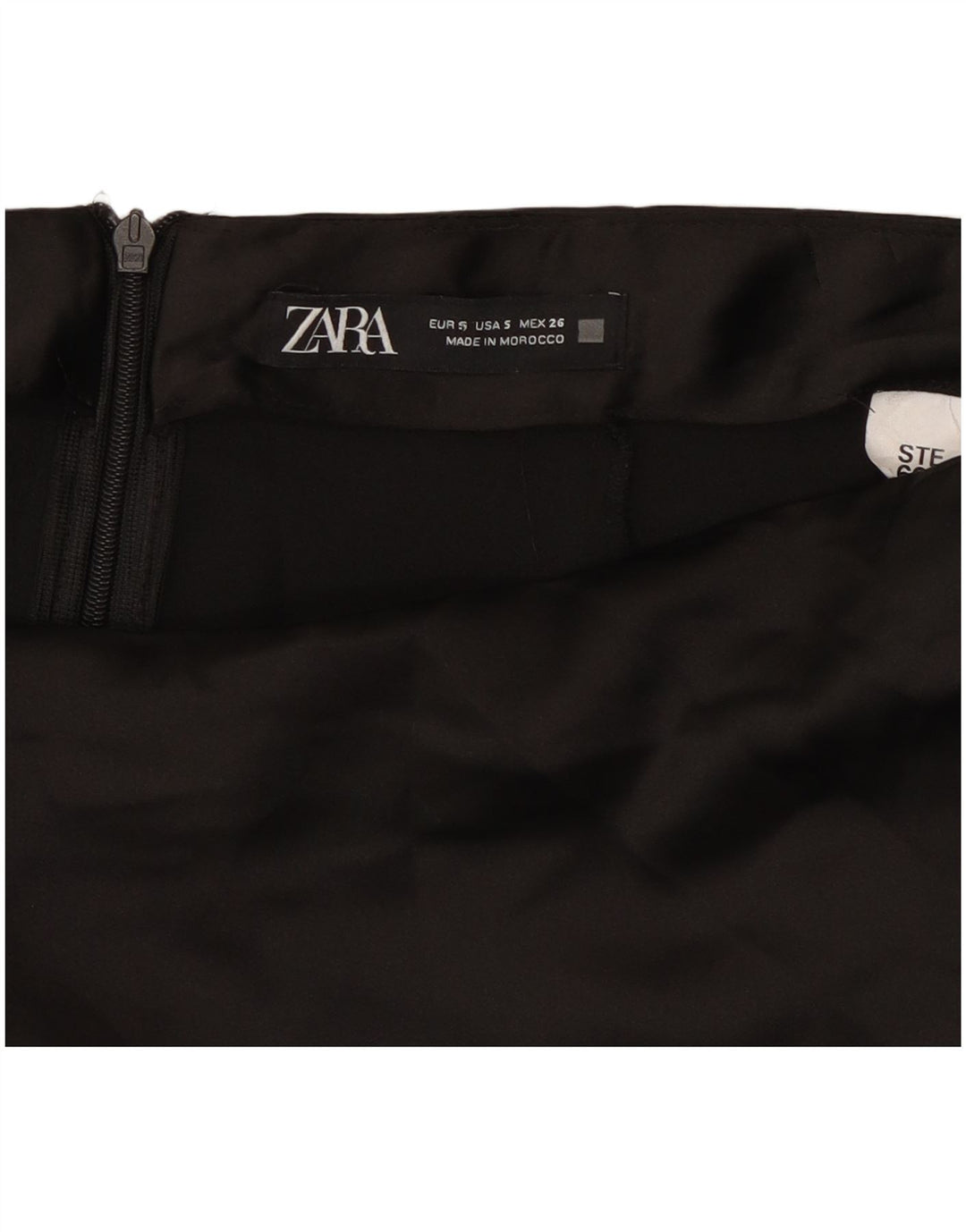 Zara Mujer Falda Midi Pequeña W26 Negro