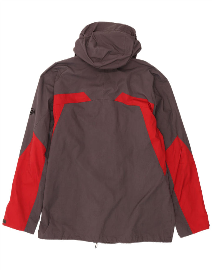 JACK WOLFSKIN Chaqueta impermeable con capucha para hombre UK 48 2XL Gris Colorblock Poliamida