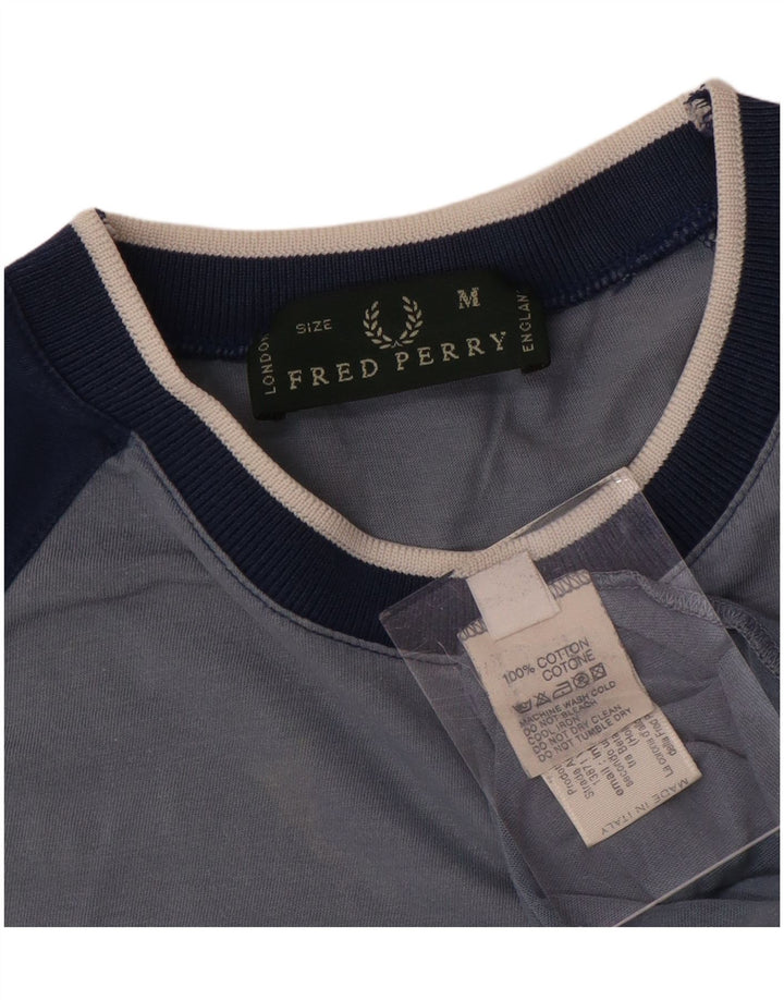 FRED PERRY Camiseta gráfica para hombre Top azul medio color block