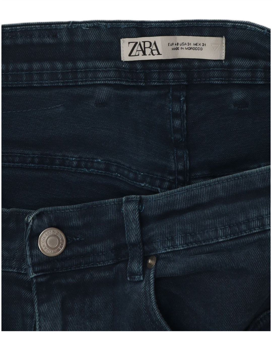 Zara Pantalones cortos de mezclilla para hombre EU 40 Medium W31 Azul marino Algodón