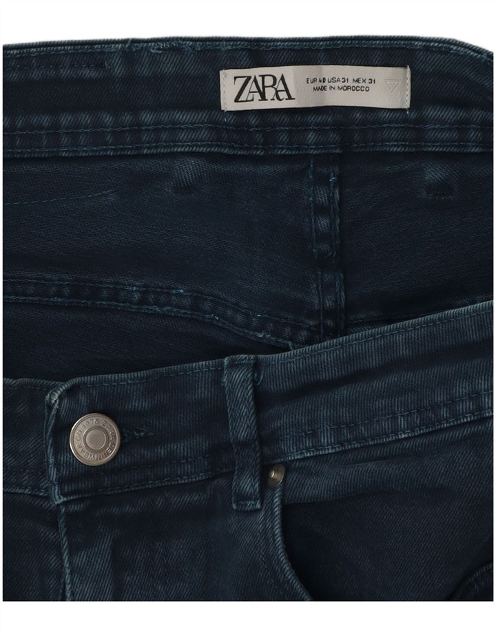Zara Pantalones cortos de mezclilla para hombre EU 40 Medium W31 Azul marino Algodón