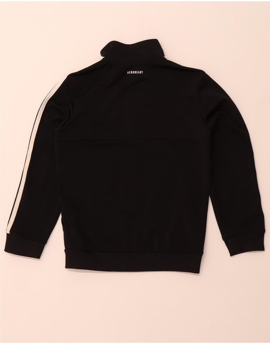 ADIDAS Boys Aeroready Chándal Top Chaqueta 7-8 Años Negro Poliéster