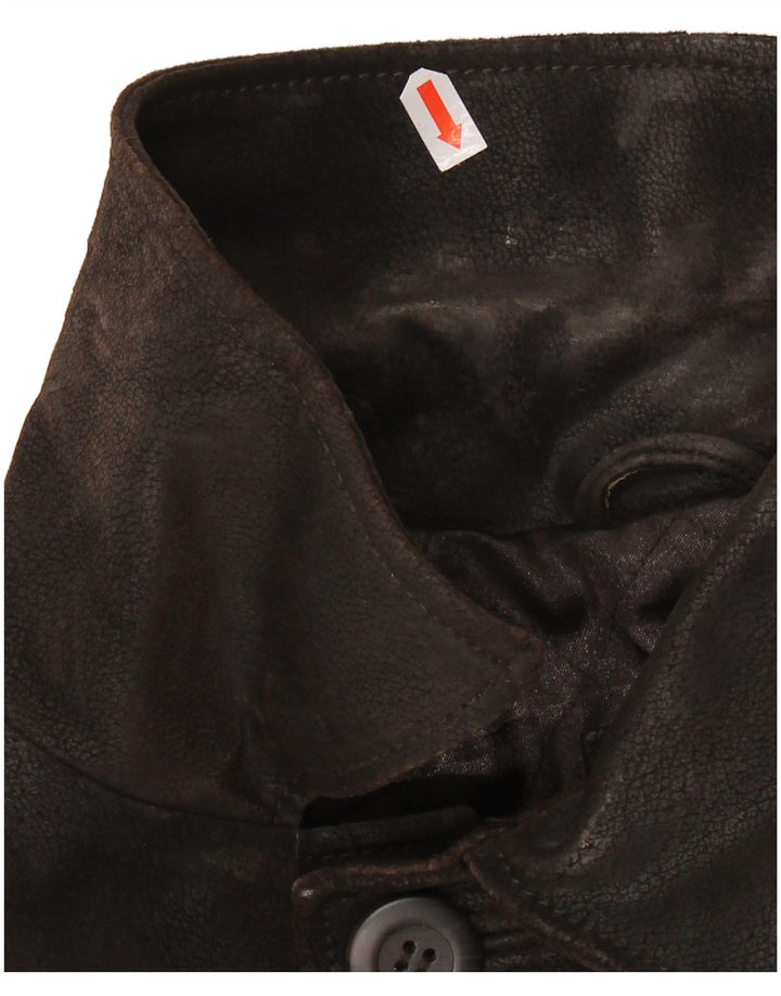 VINTAGE Chaqueta de cuero para hombre Reino Unido 42 XL Cuero marrón