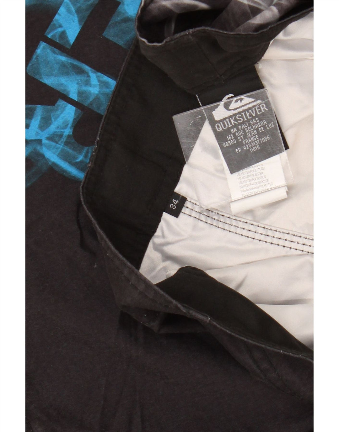 Quiksilver Hombre Graphic Cargo Bañador Shorts Grande Poliéster Negro