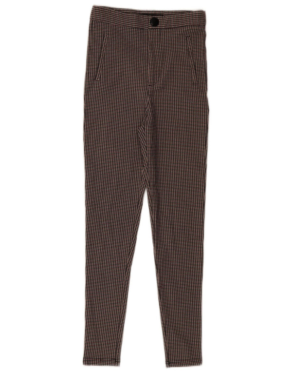 Zara Mujer Pantalón Chino Pitillo XS W24 L28 Pata De Gallo Multicolor