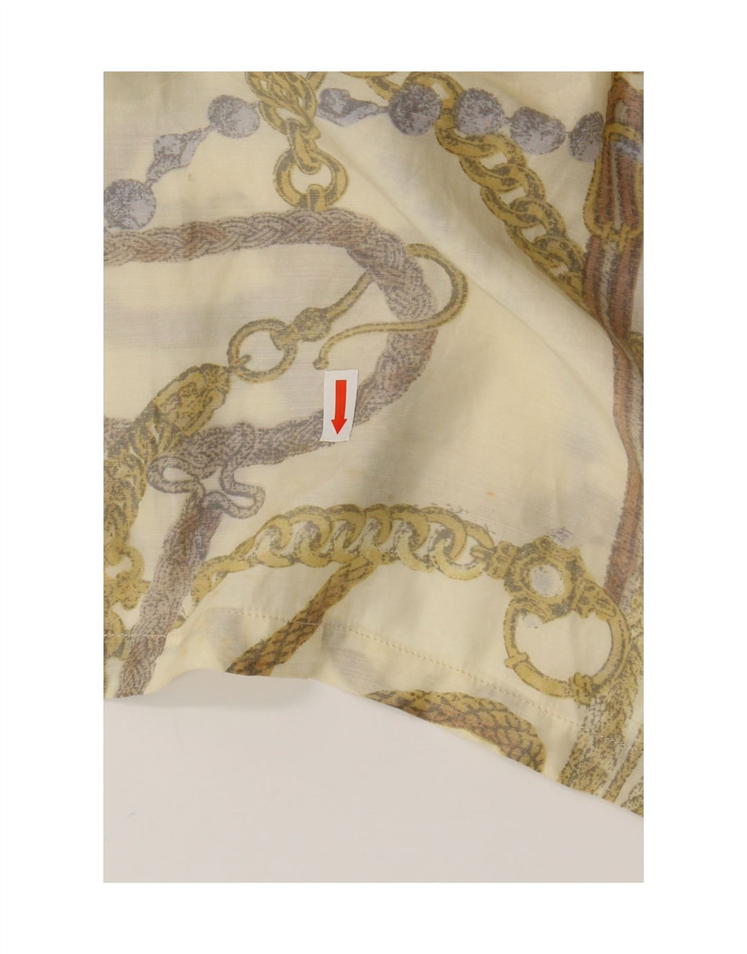 VINTAGE Mujer Patrón Abstracto Blusa Top Reino Unido 16 Acrílico Beige Grande