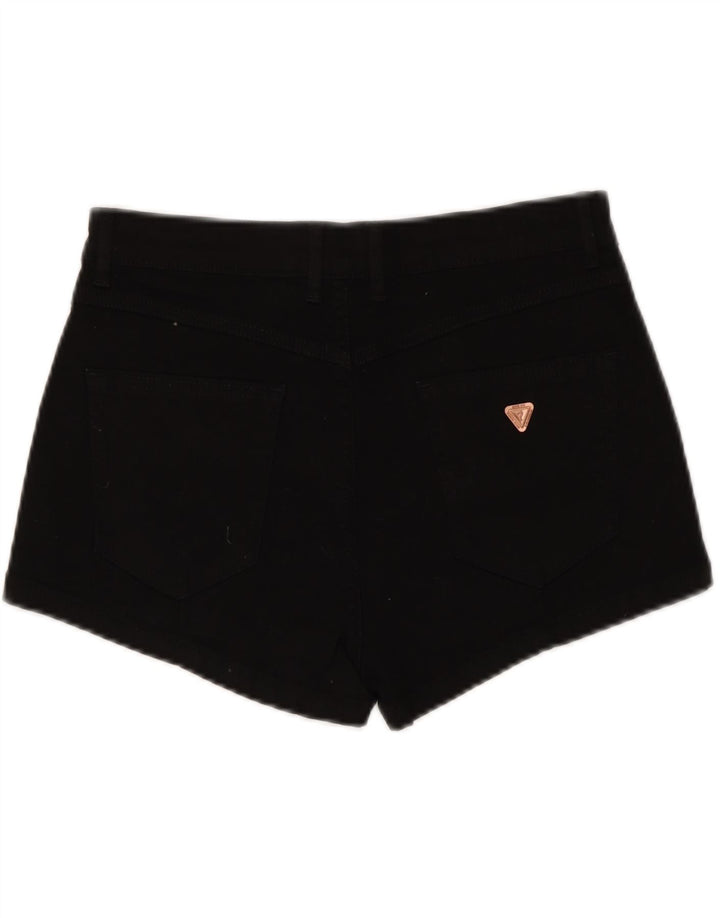 GUESS Womens Graphic Denim Shorts W30 Medium Black Vintage Guess and Second-Hand Guess from Messina Hembry 