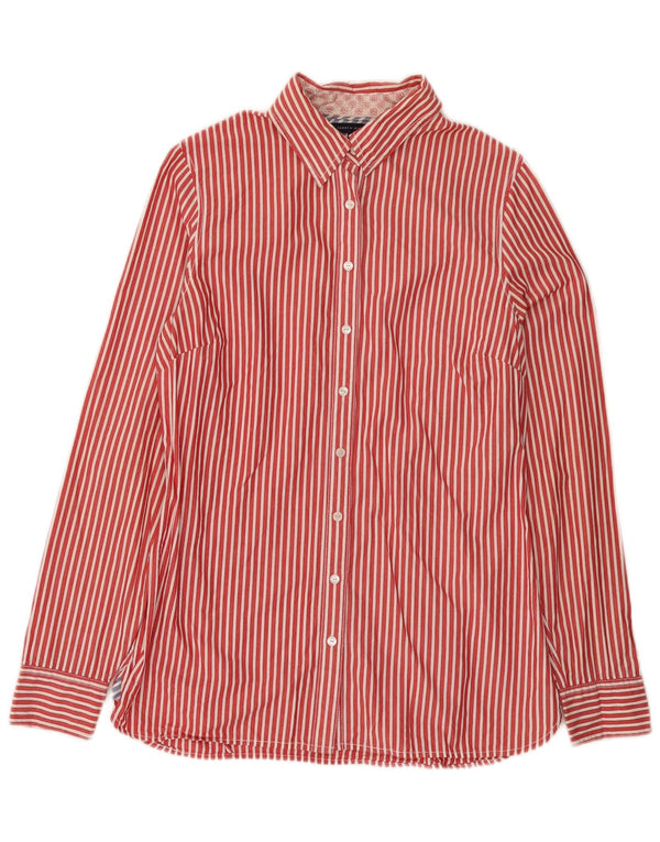 Tommy Hilfiger Camisa para mujer US 10 Grande Rojo Pinstripe Algodón